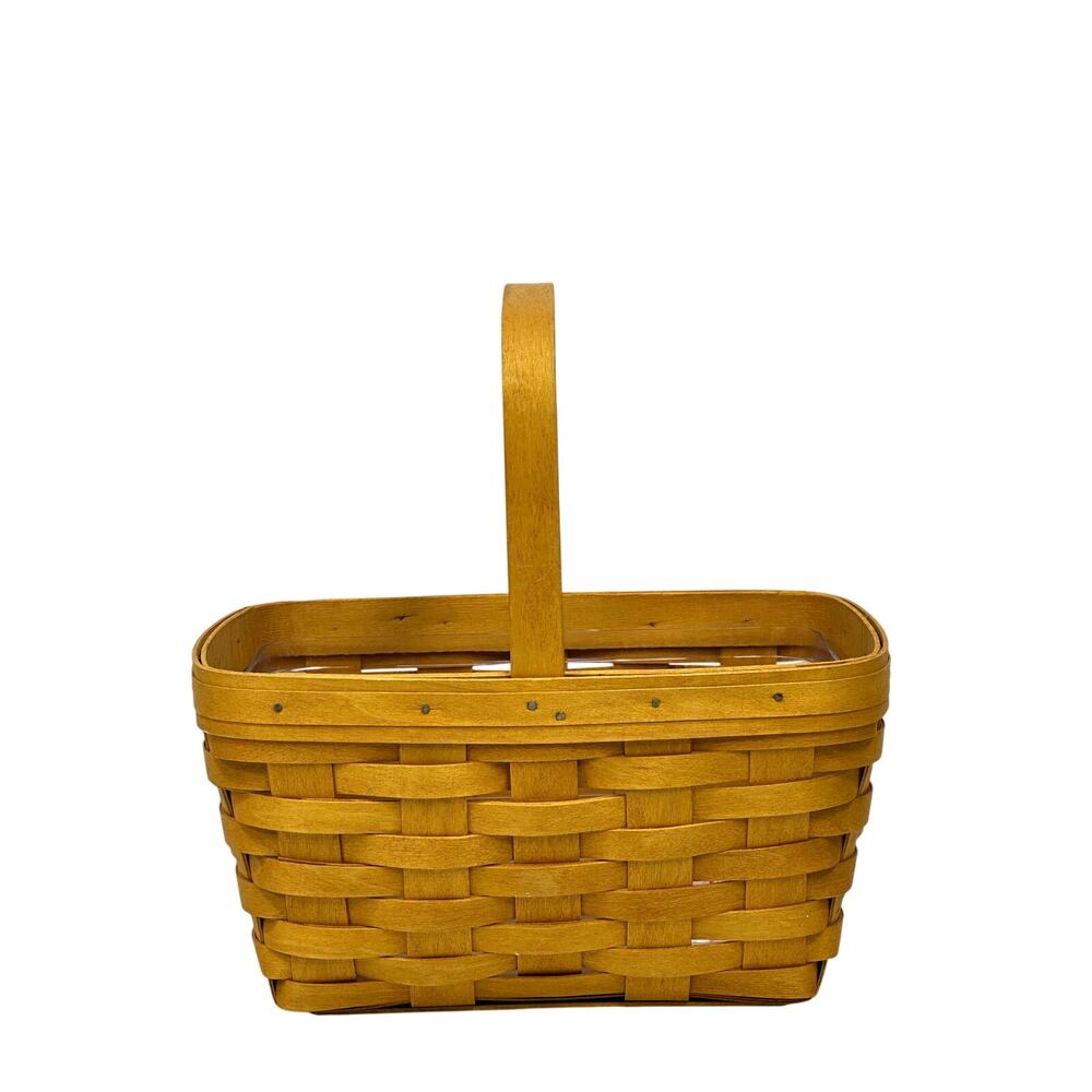 Longaberger 2002 Spring Market Basket w/Handle 4 Section Divider Double Signed